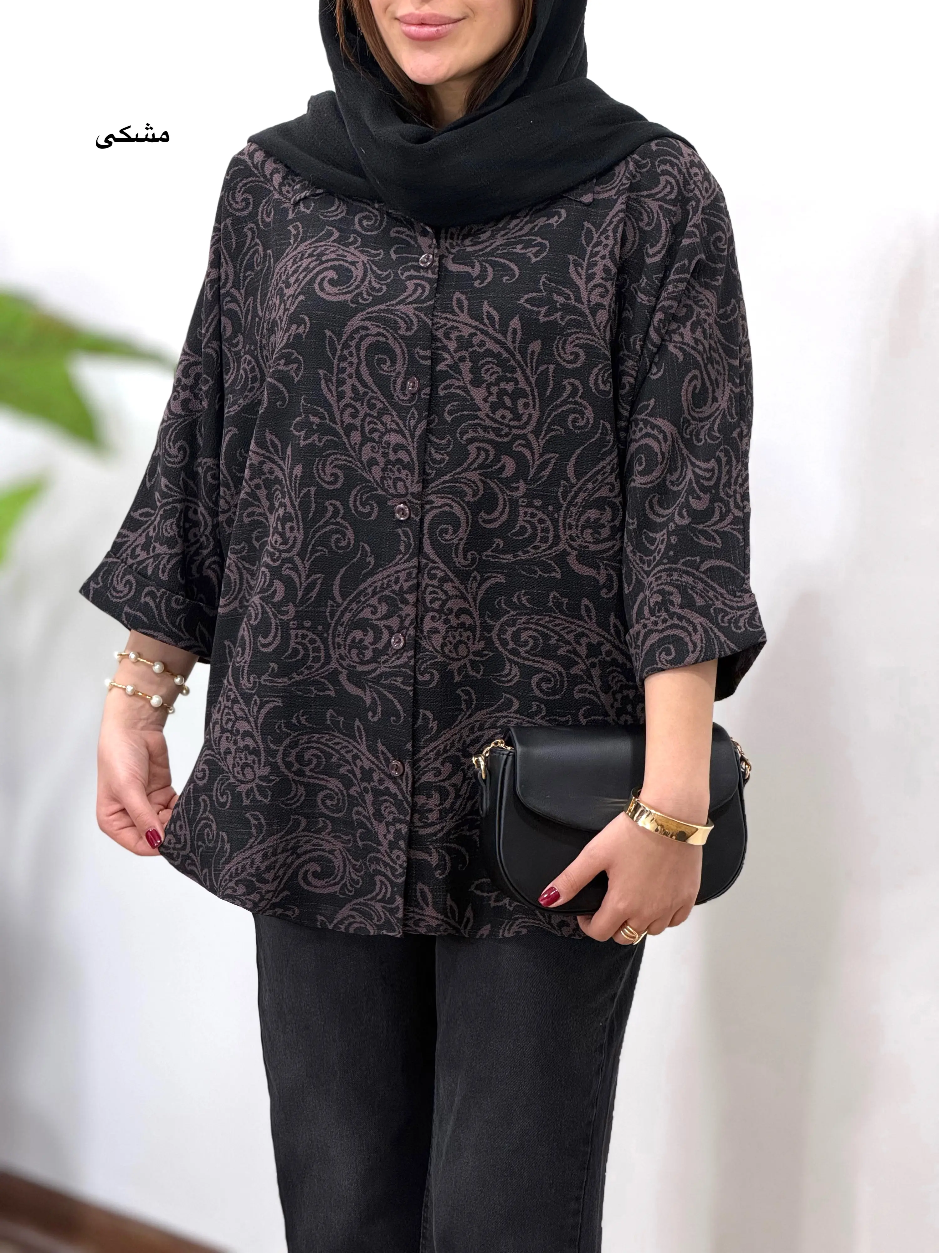 تونیک مانتویی لینن آبرنگ